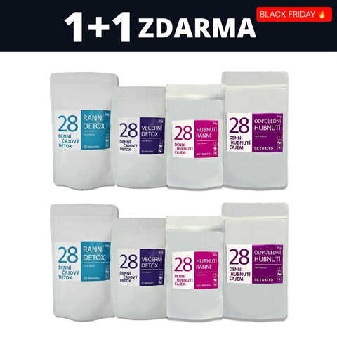 1+1 ZDARMA - Hubnoucí čaje komplexní (Detox + hubnutí)